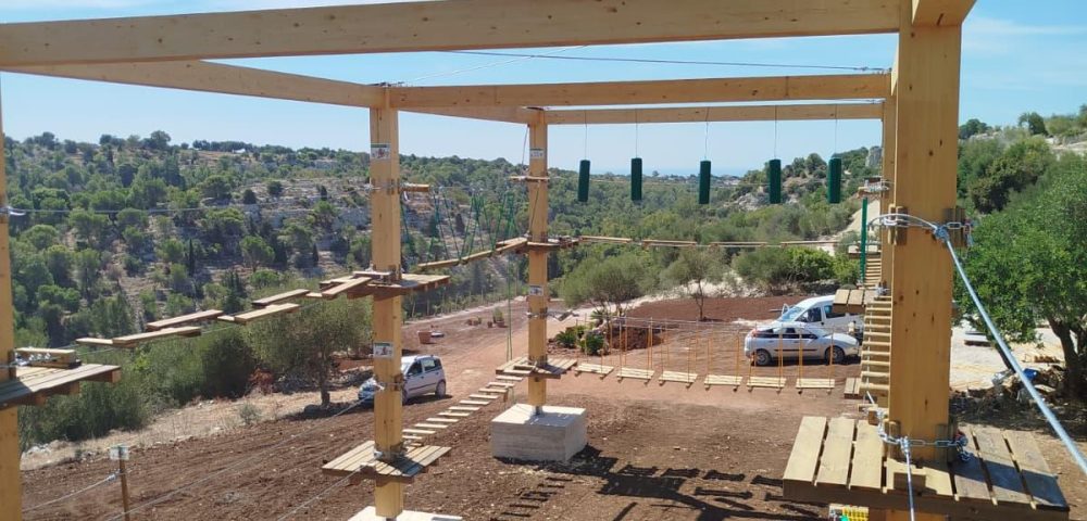 Vista lavori in corso – Parco avventura realizzato in tempi rapidi Modica