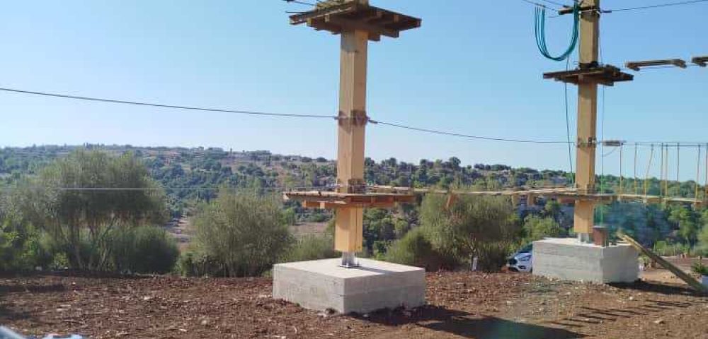 Dettaglio tecnica costruttiva innovativa – Parco avventura artificiale Modica