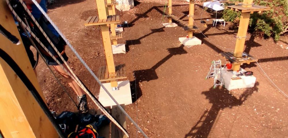 Connessioni senza metallo negli incroci – Parco avventura artificiale Modica